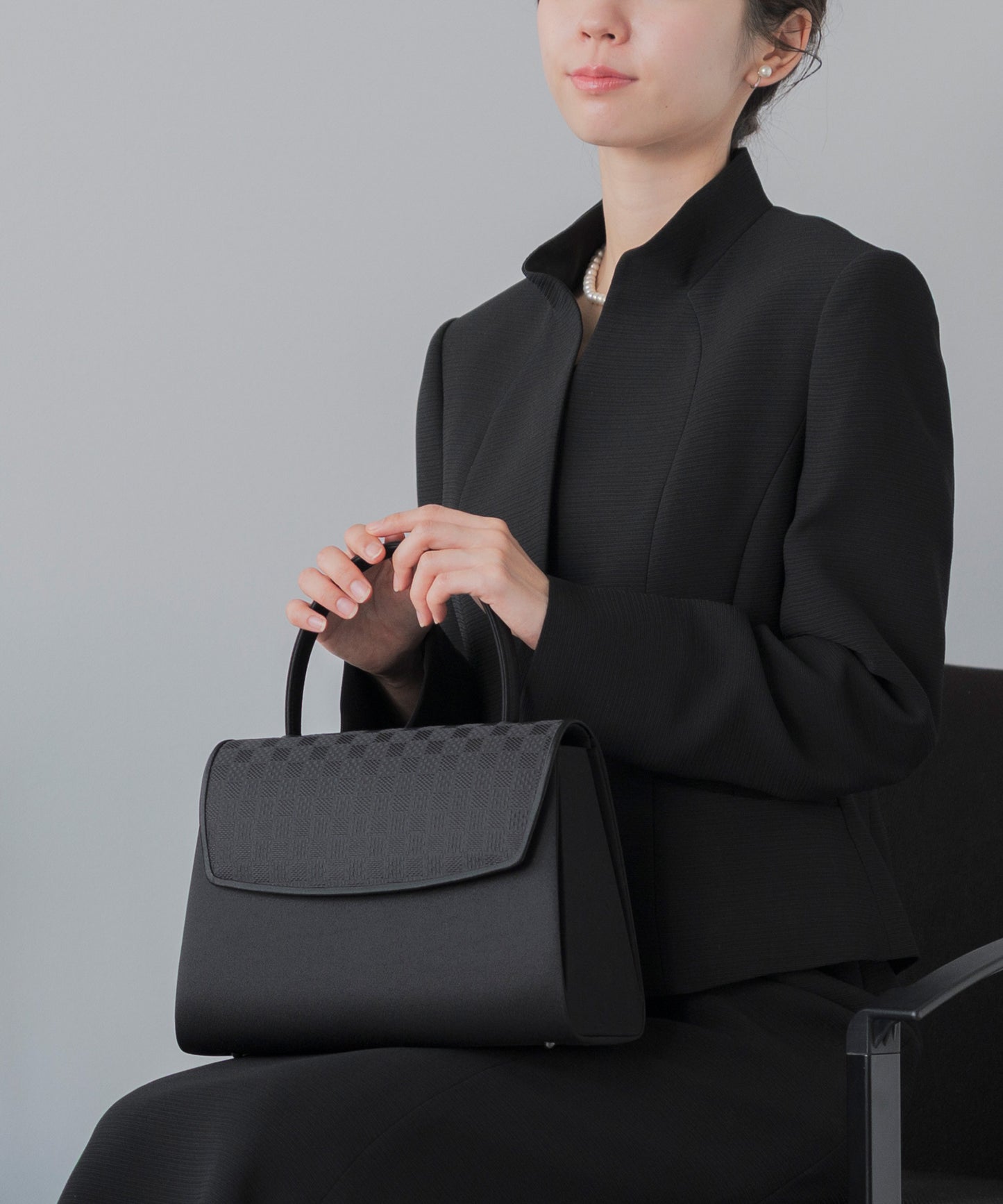 フリルスタンド襟 ロング ブラックフォーマル