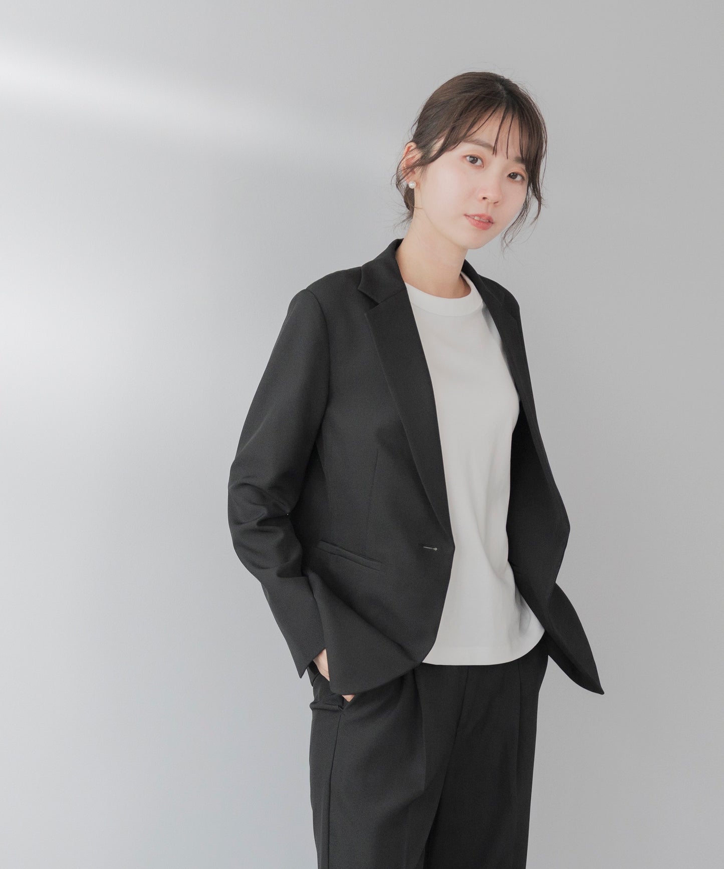 洗える × 防シワ テーラード セットアップ