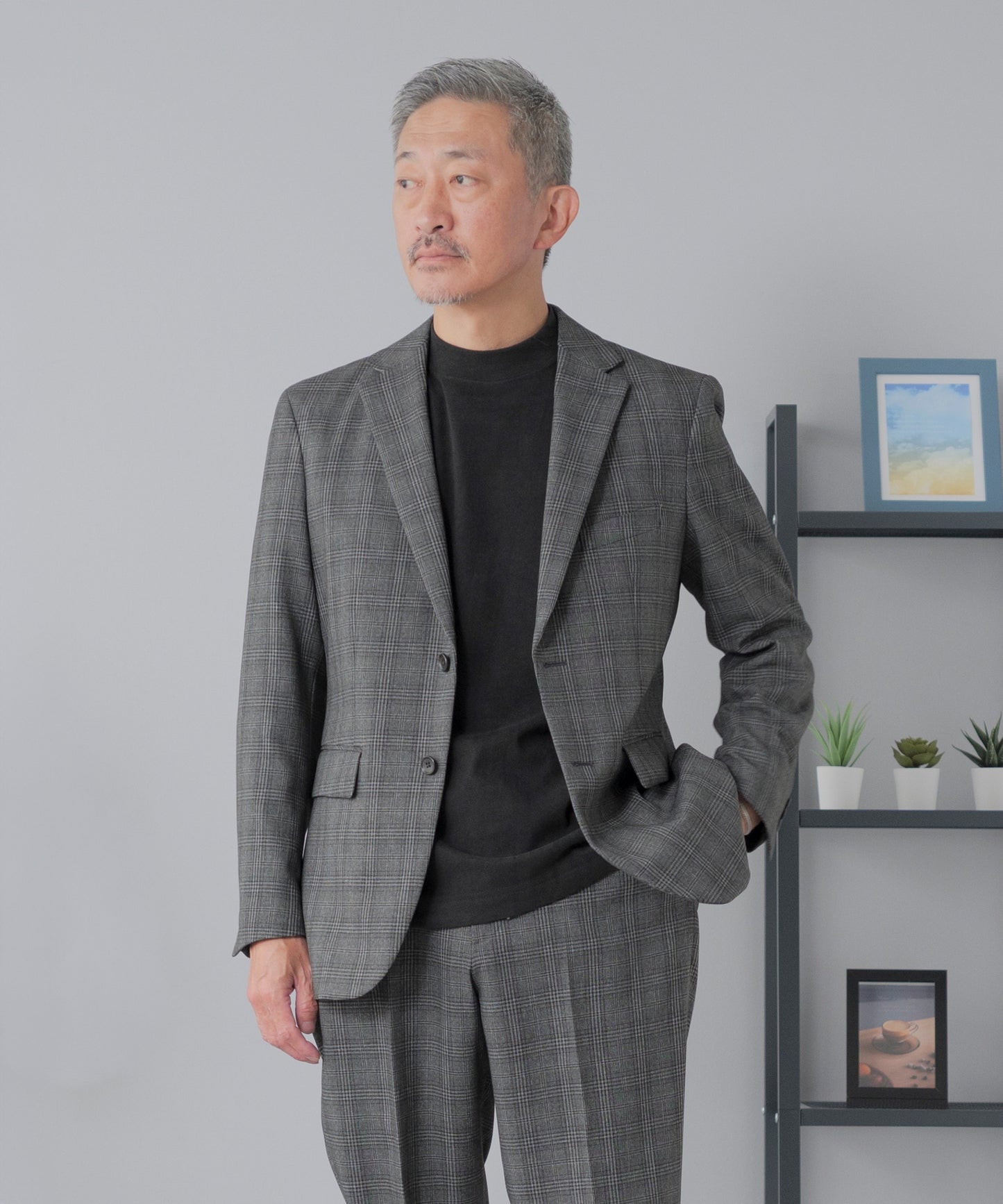 両面起毛スムース モックネック カットソー