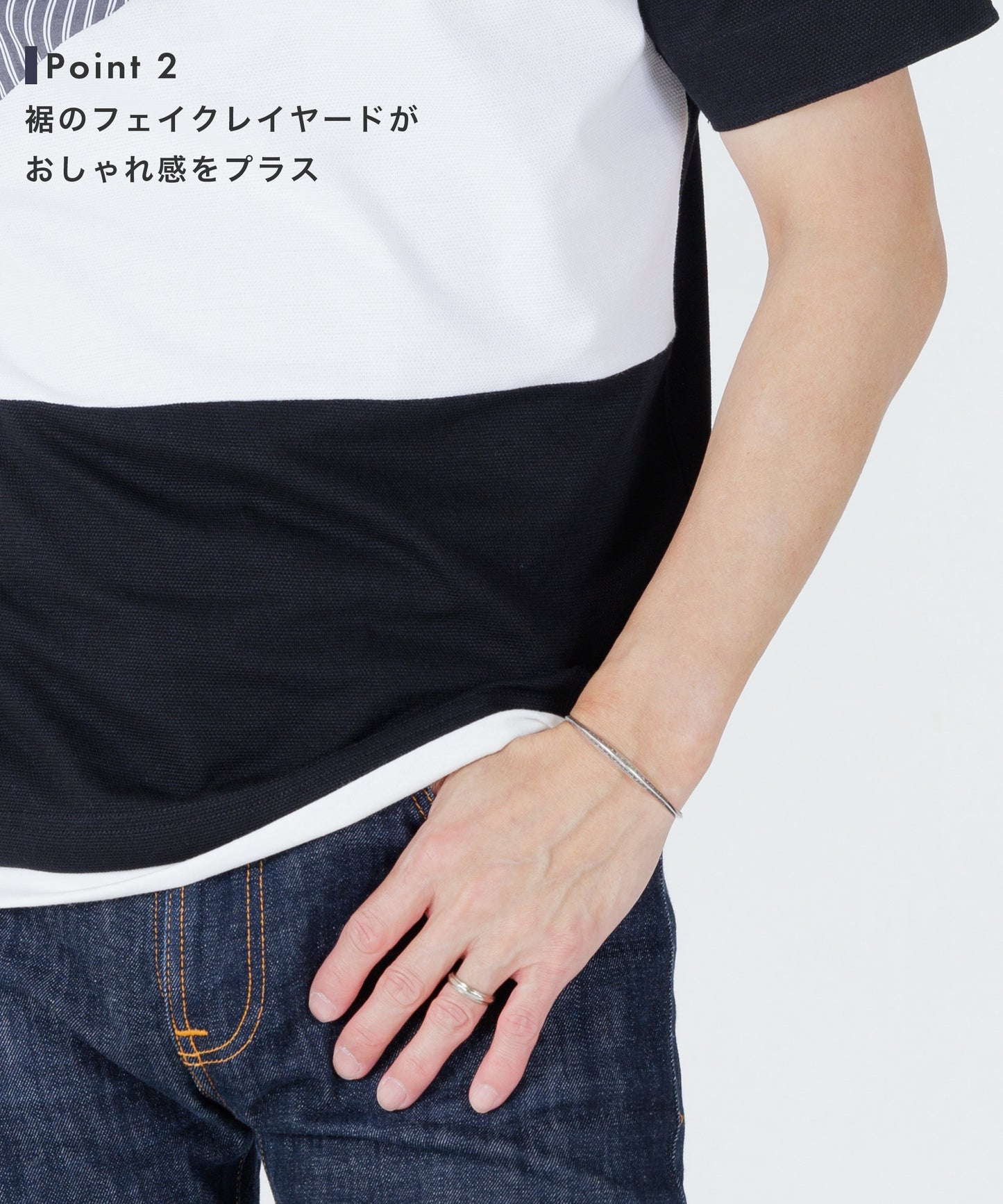 異素材 クレイジーパターン カノコポロシャツ