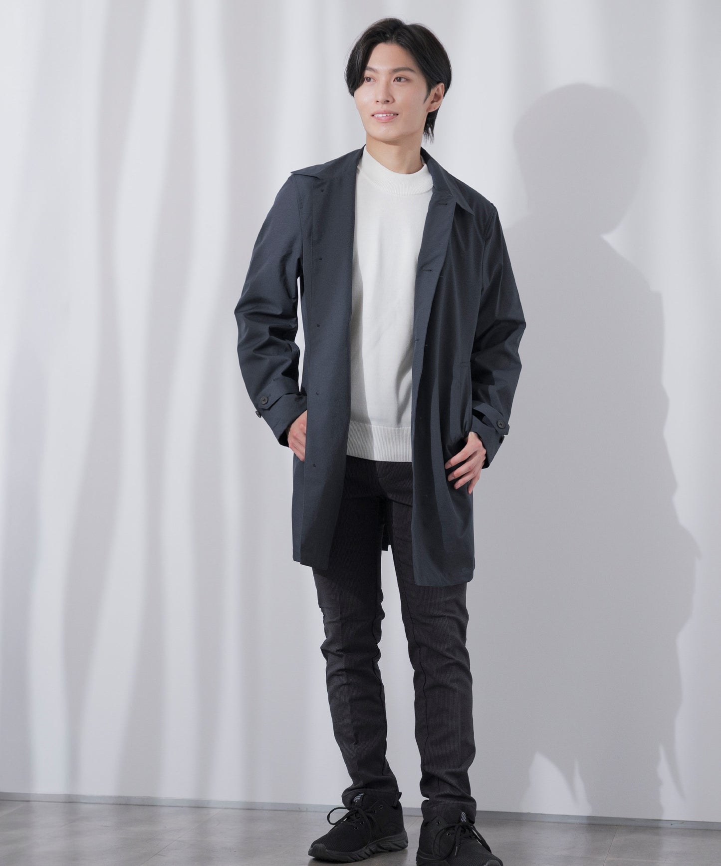 裏起毛 スリム チノ トラウザー パンツ