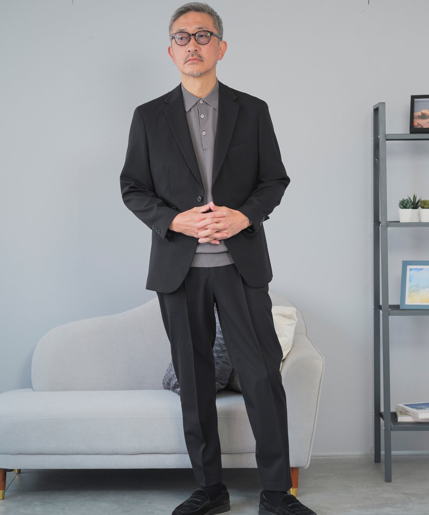 【renewal】.tailored ウールライク セットアップ