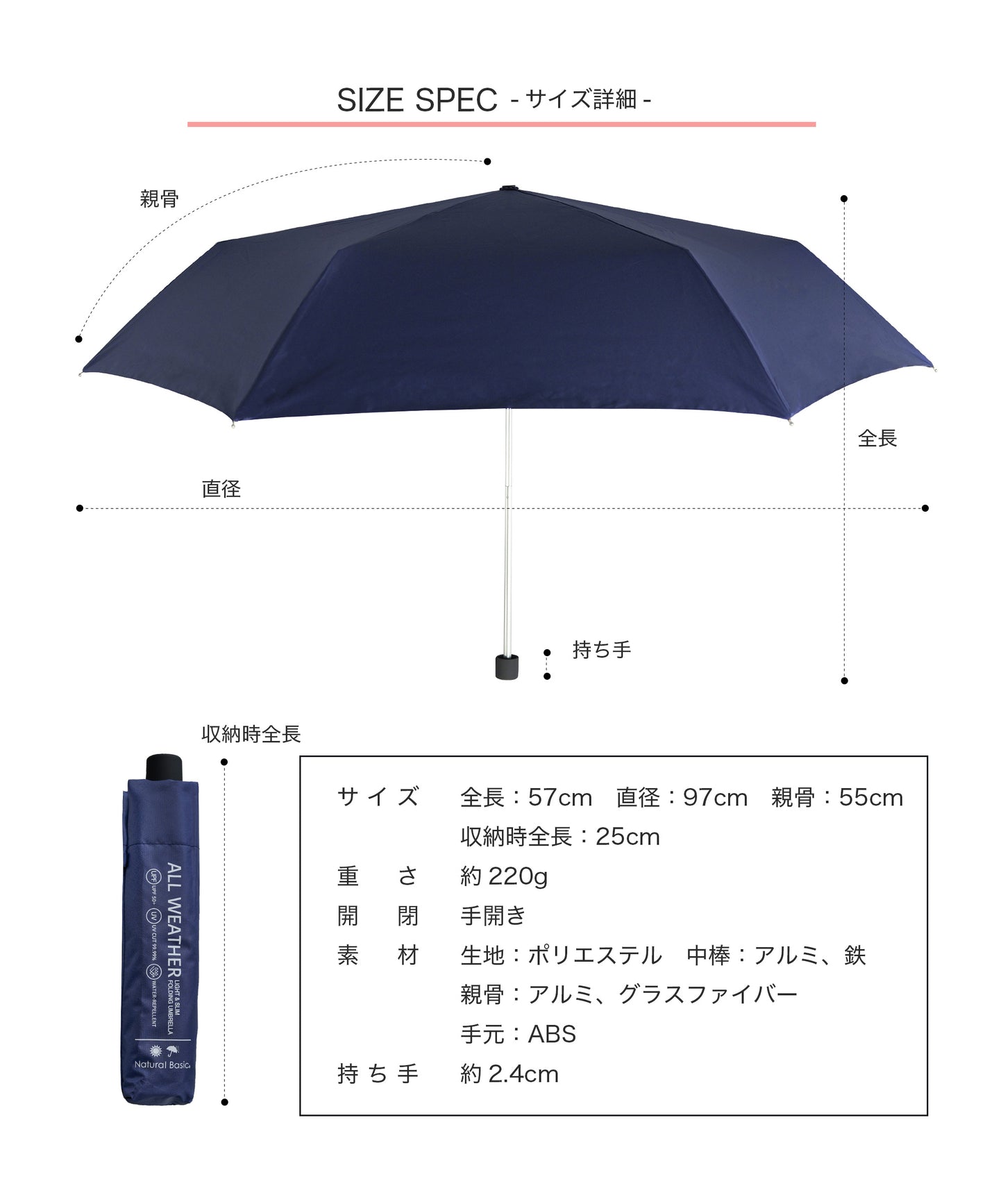 ALL WEATHER 折りたたみ傘