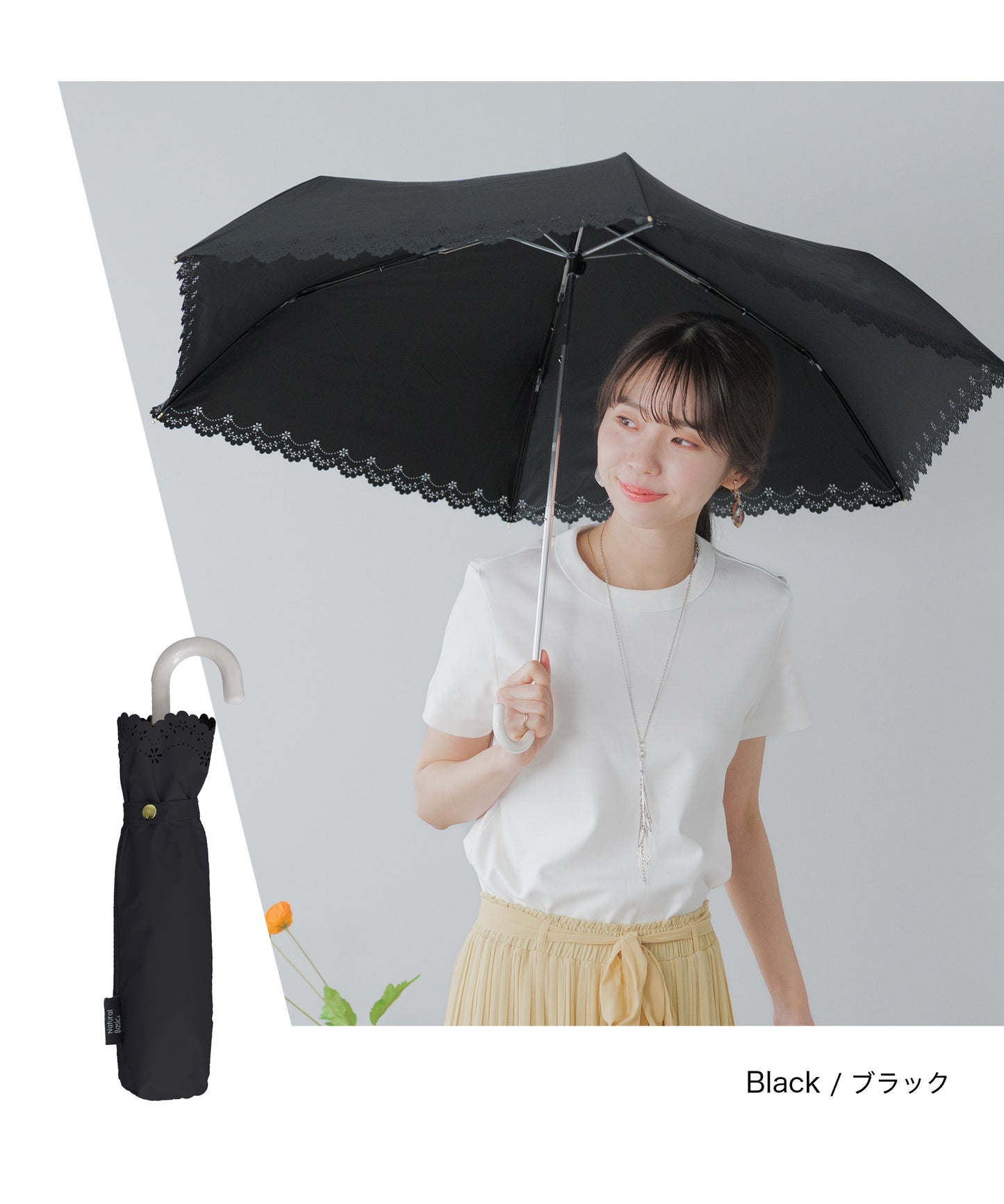 フラワーヒートカット折りたたみ傘