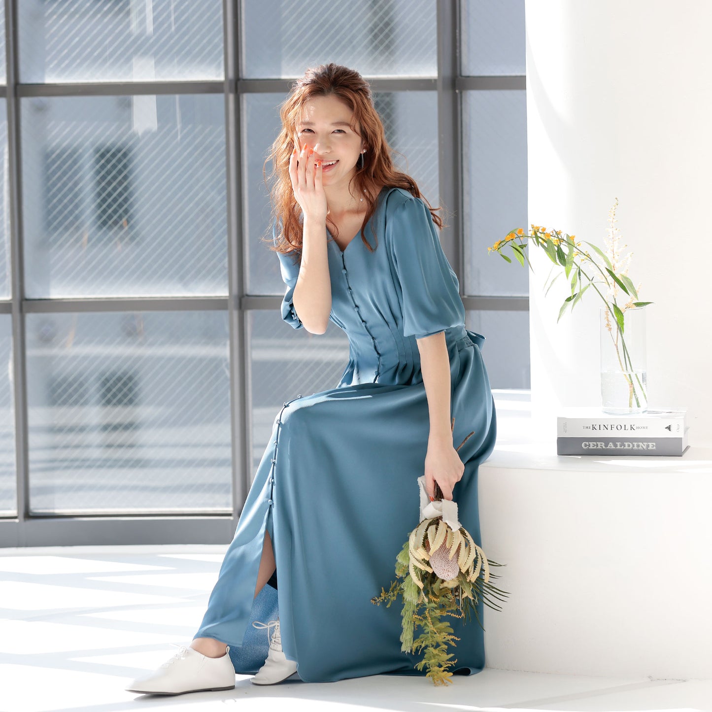 マットサテン ワンピース ドレス