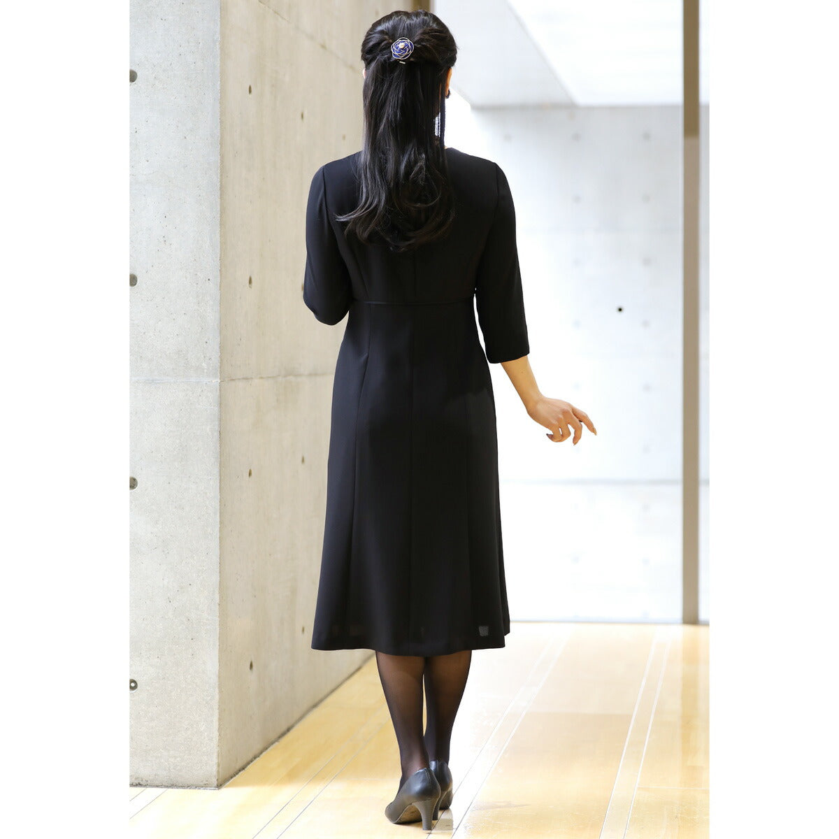 ノーカラー 前開き ブラックフォーマル アンサンブル