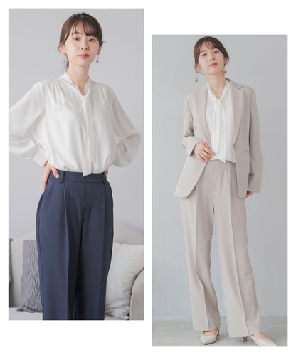 [Festinalente] シャーリングカフス ボウタイブラウス