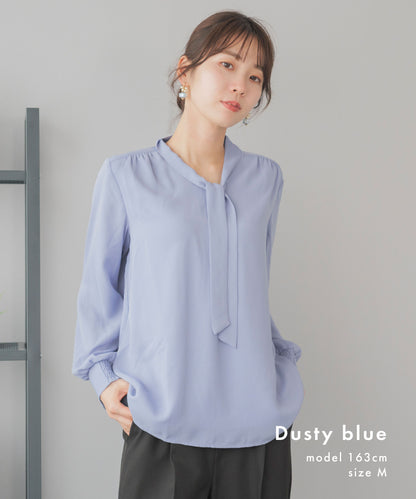 [Festinalente] シャーリングカフス ボウタイブラウス