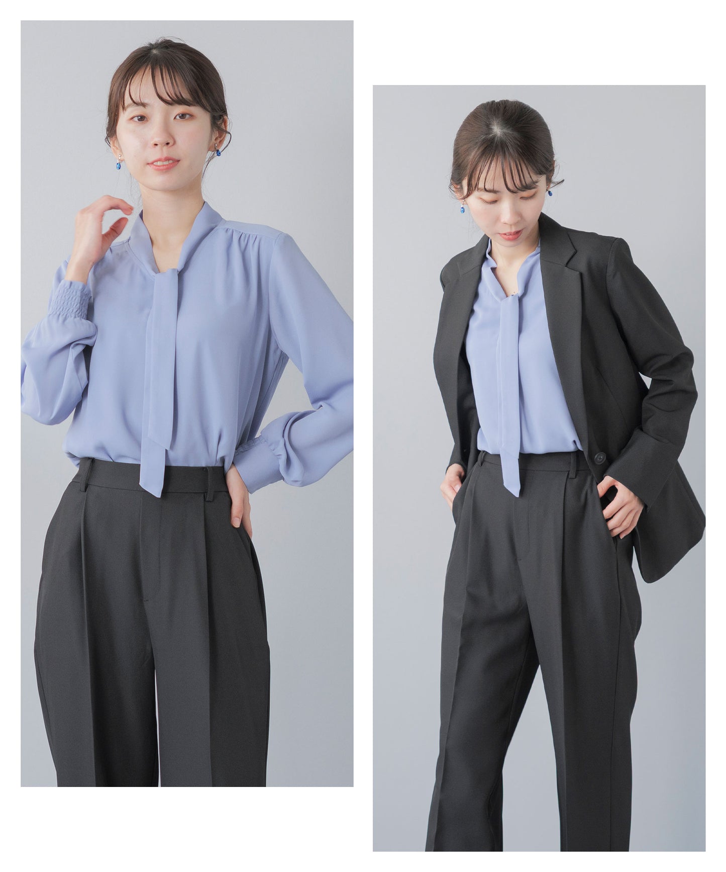 [Festinalente] シャーリングカフス ボウタイブラウス