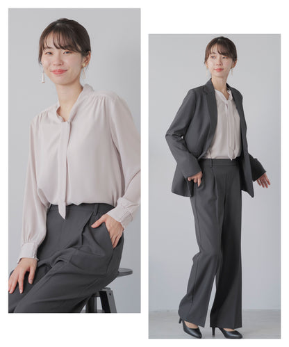 [Festinalente] シャーリングカフス ボウタイブラウス