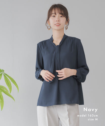 [Festinalente] シャーリングカフス ボウタイブラウス