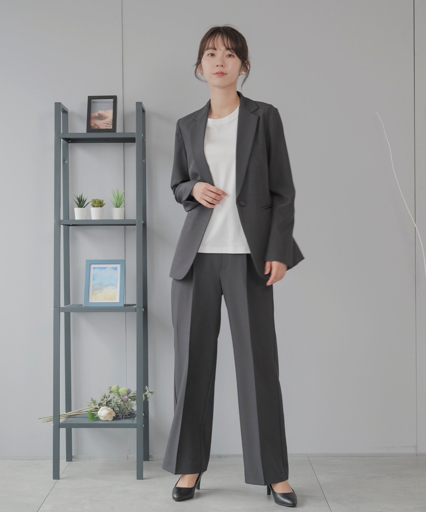 洗える × 防シワ テーラード ワイドセットアップ