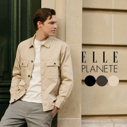 [ELLE PLANETE] シャツジャケット（ベージュ）