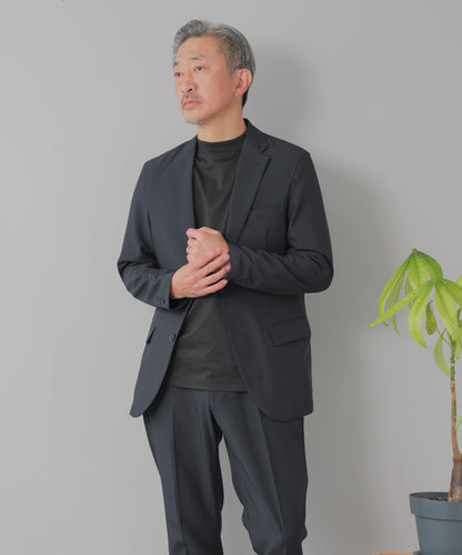 [AWC] ジャケット専用 メランジ調 モックネックドレスTシャツ -長袖