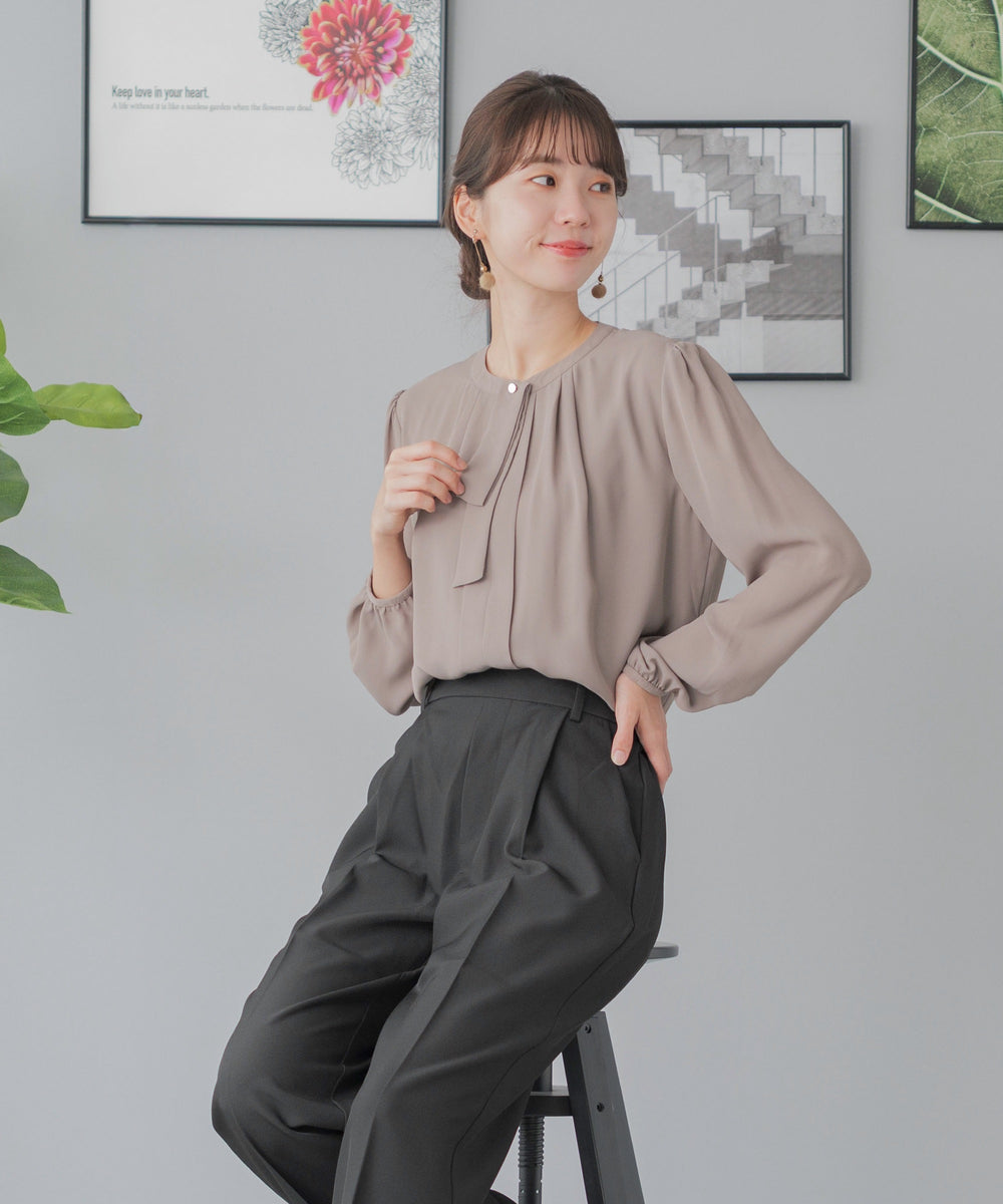 2way ボウタイ 長袖 ブラウス