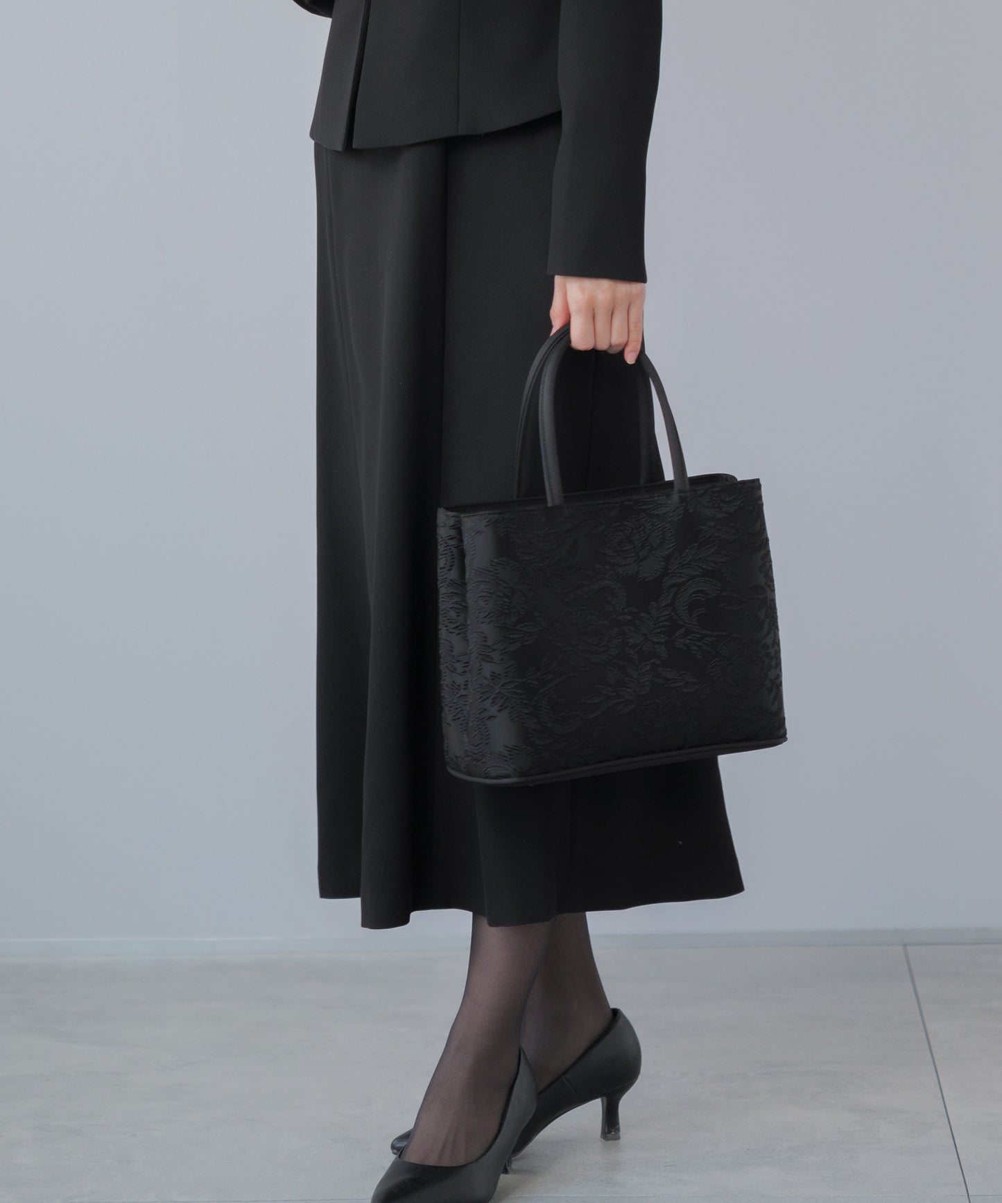 花柄ジャガード織 フォーマルトートバッグ