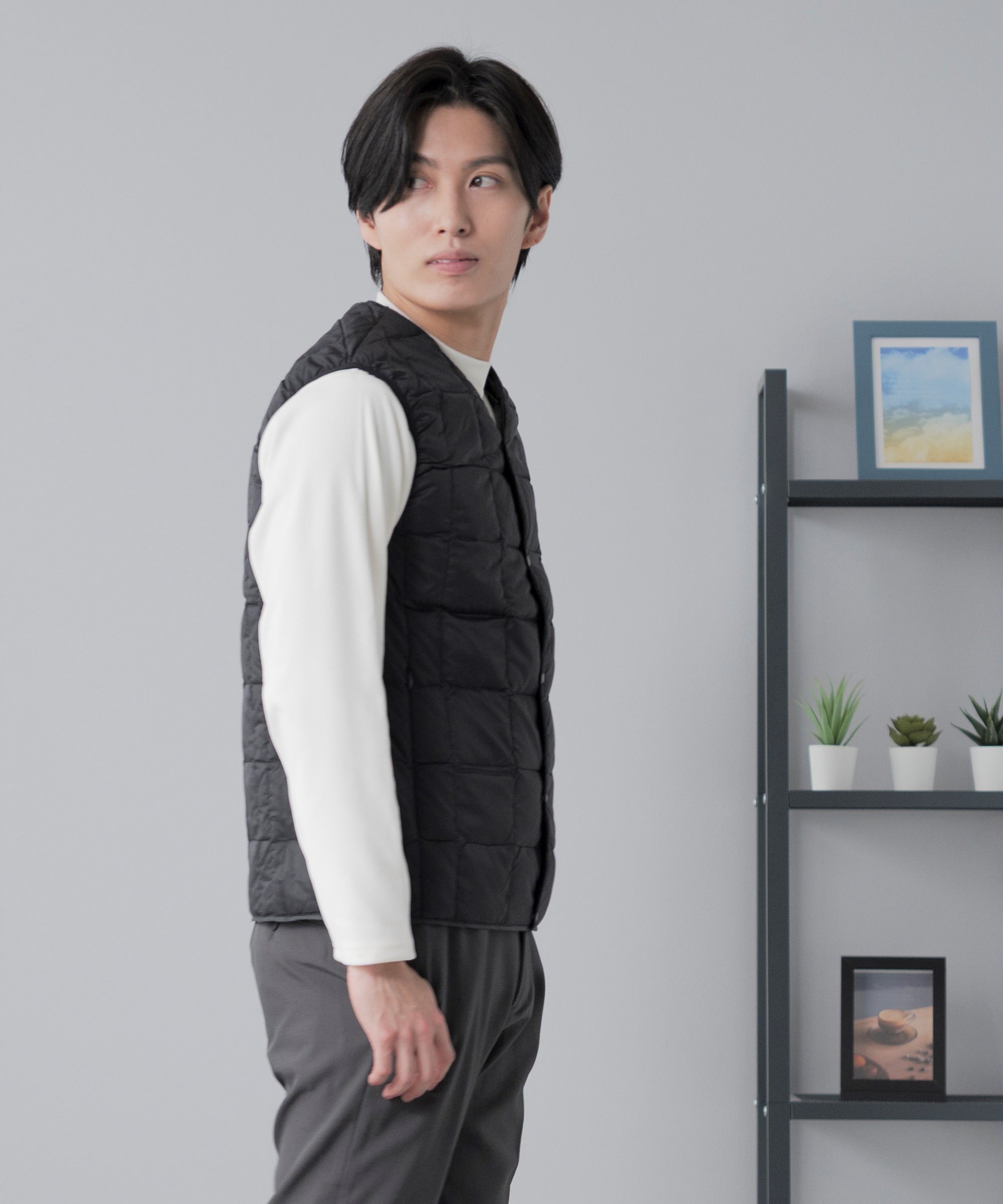 TAION] Vネックボタン インナーダウンベスト(TAION-001) - AWC