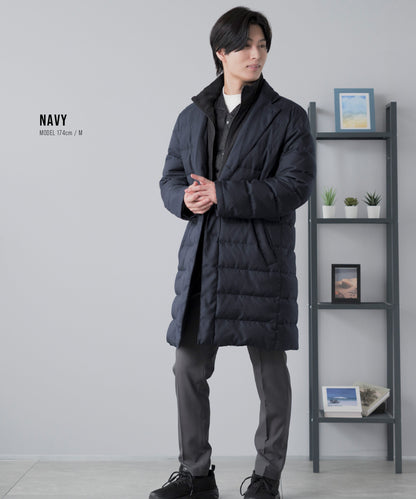 フェイクレイヤード ダウンコート