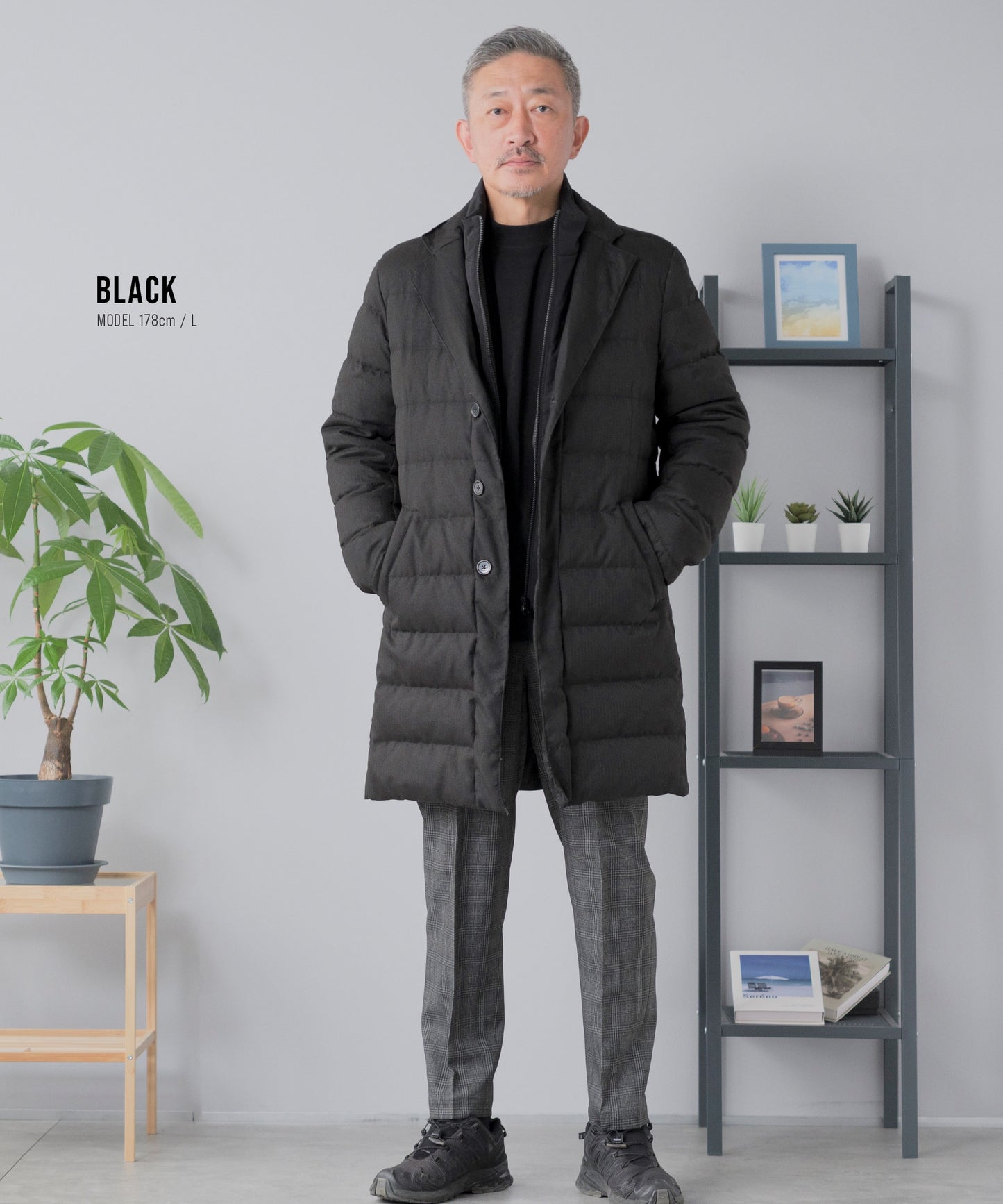 フェイクレイヤード ダウンコート