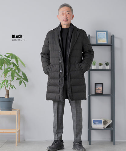 フェイクレイヤード ダウンコート