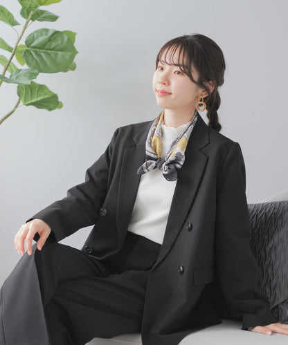 【 洗える / ストレッチ / セットアップ可能 】タックワイドパンツ セットアップ