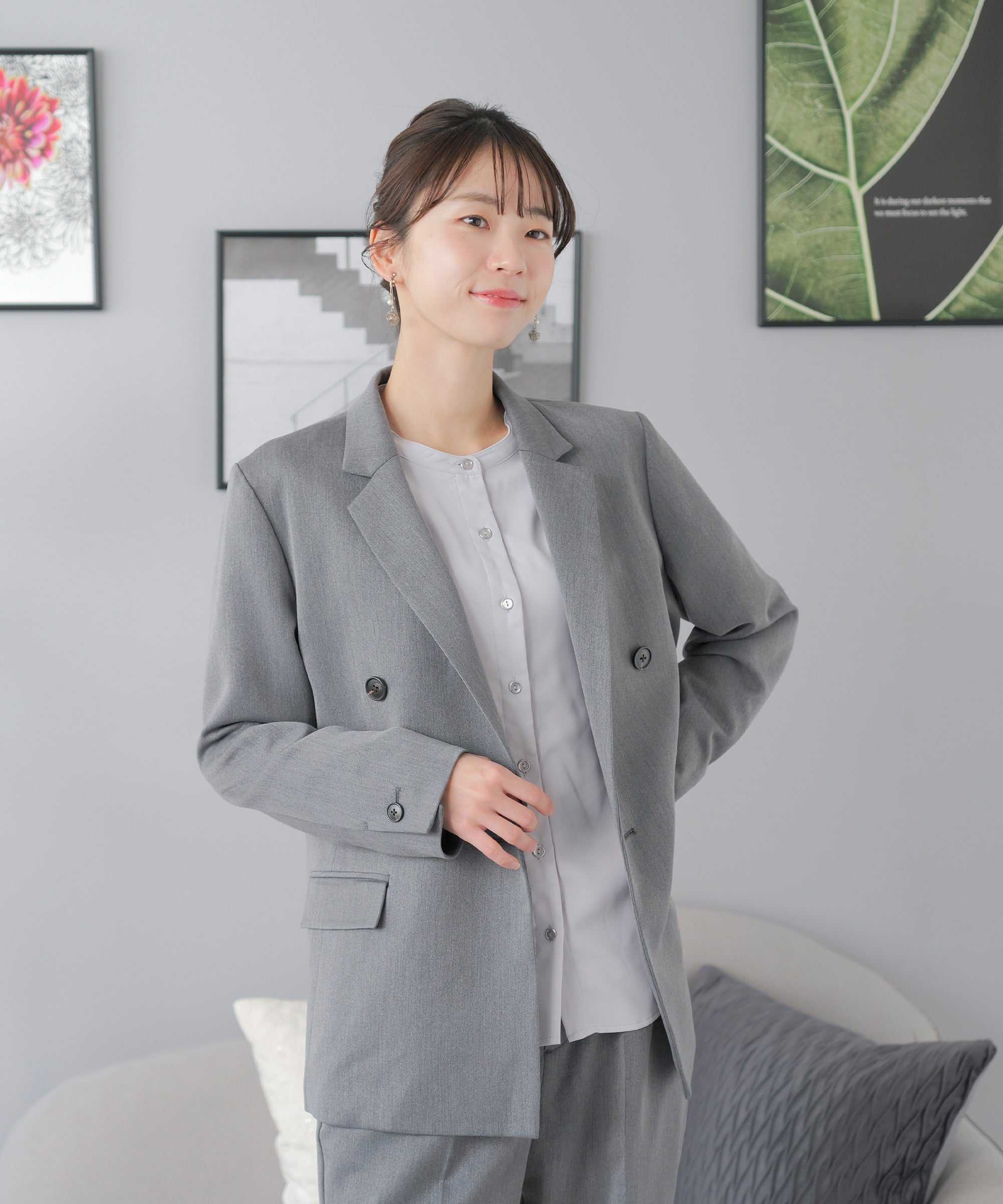 anevenes アニーヴェネス set アニュアンス anuans アシメネックニットセットアップ （BEIGE