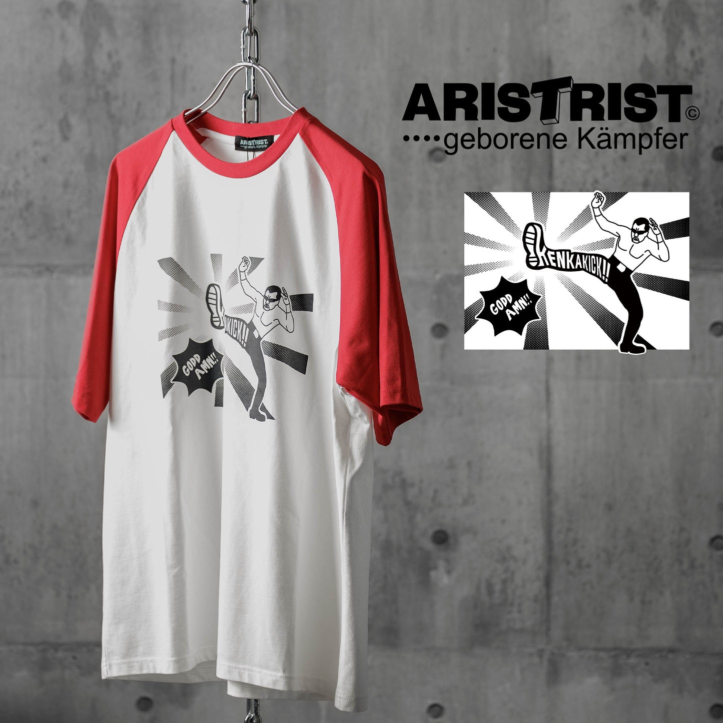 [ARISTRIST]　ケンカキック　ラグランTシャツ