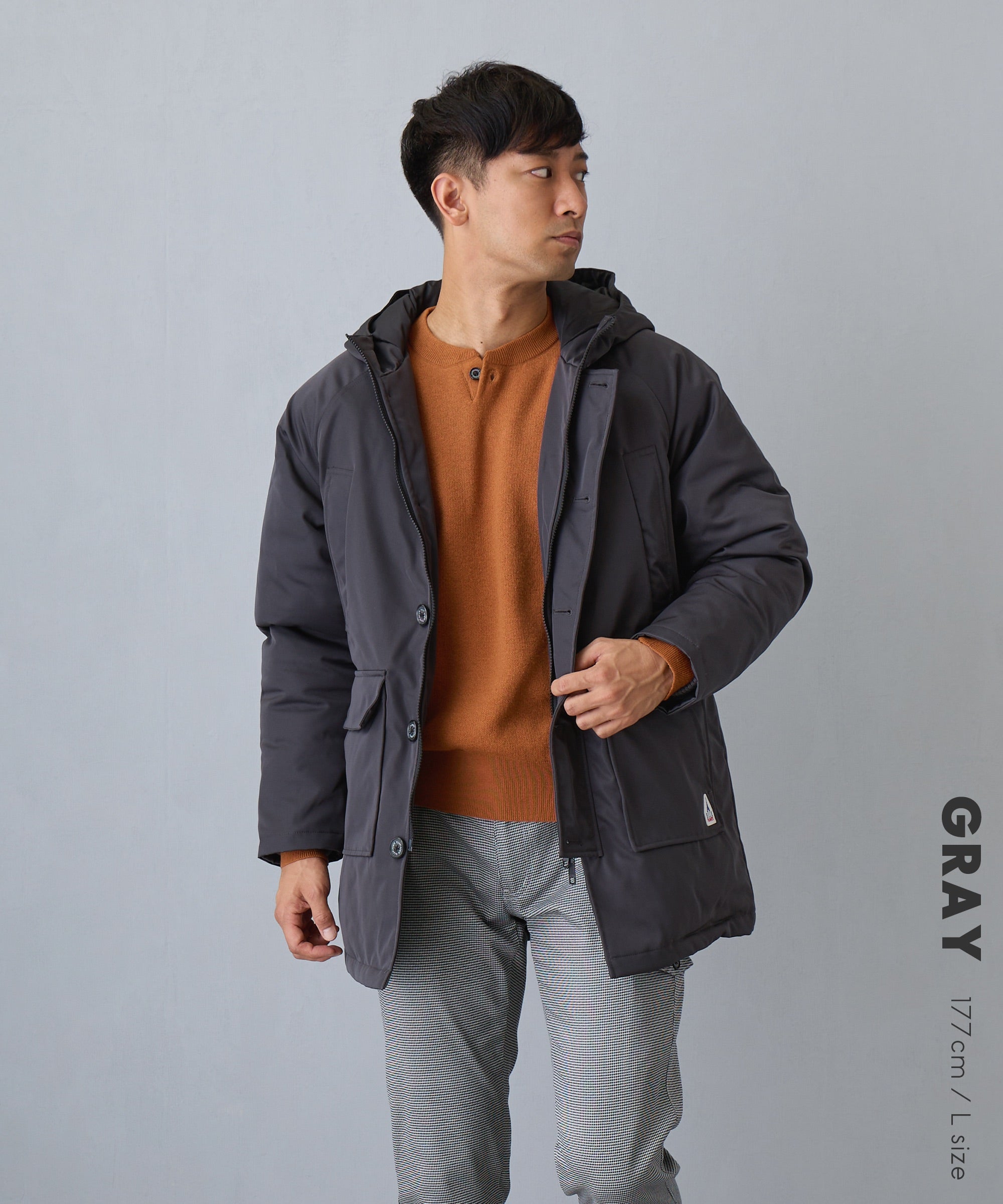 【新品未使用】ELIN フーデットショート 36コート ELLE PLANETE] パデットショートコート - AWC active worker