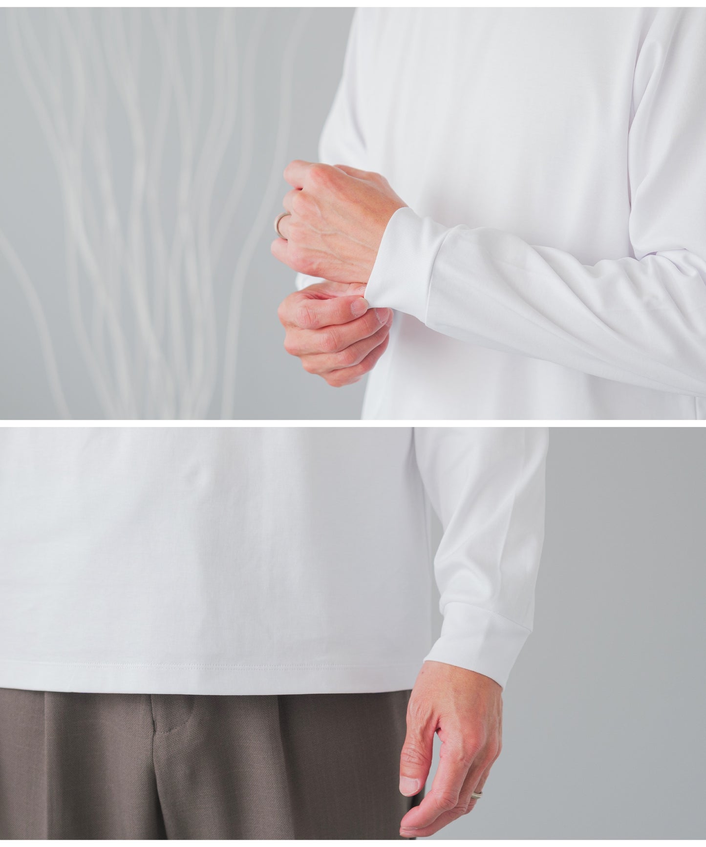シルケット加工 ジャケット専用 Tシャツ - 長袖