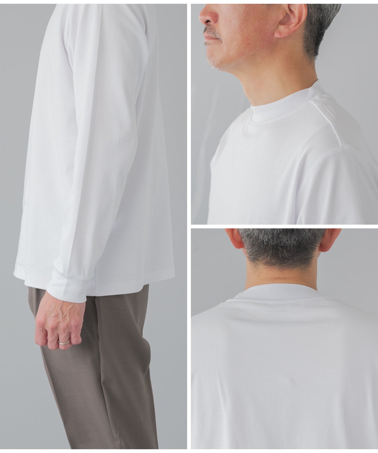 シルケット加工 ジャケット専用 Tシャツ - 長袖