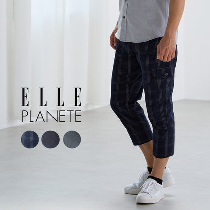 [ELLE PLANETE] ハイパーストレッチ クロップド片カーゴチノ