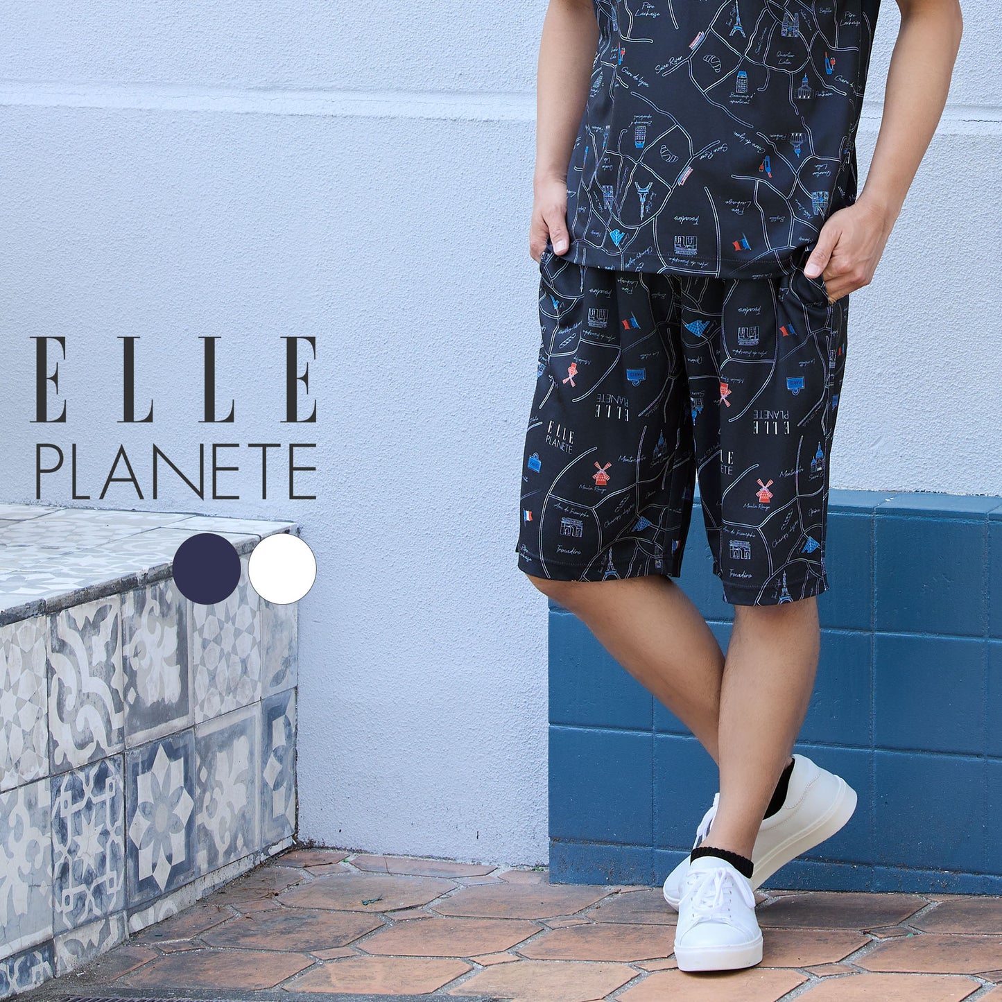 [ELLE PLANETE] 総柄プリント ショートパンツ