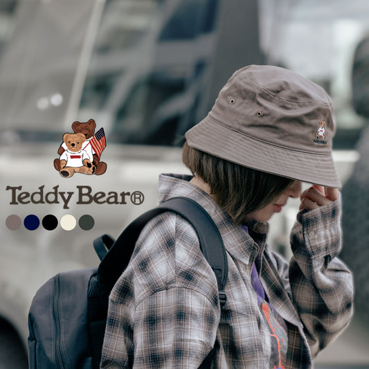 [ TEDDY BEAR ] ワンポイント刺繍 バケットハット