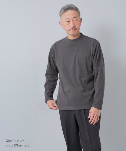 [AWC] 両面起毛スムース モックネック カットソー