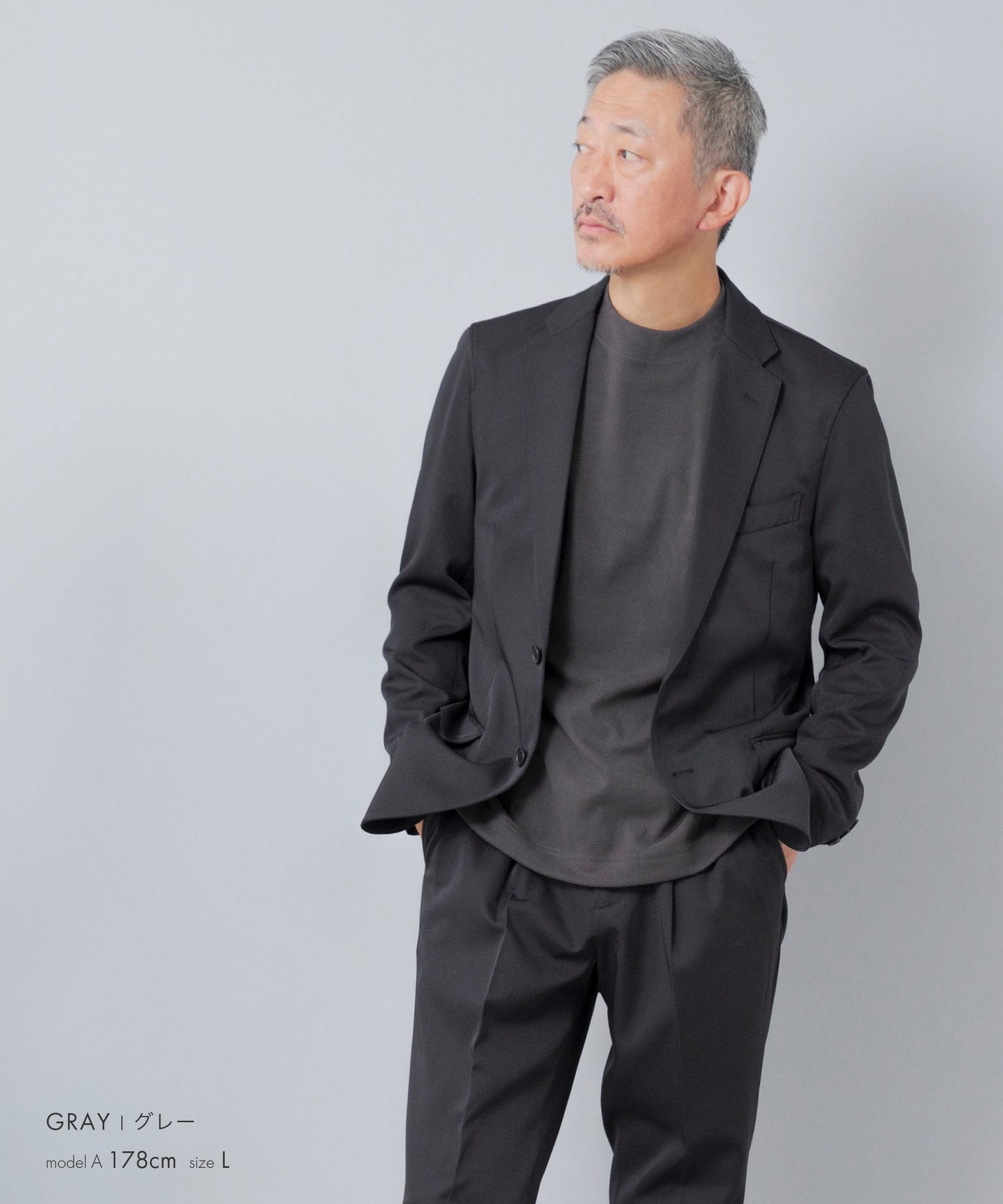 [AWC] 両面起毛スムース モックネック カットソー