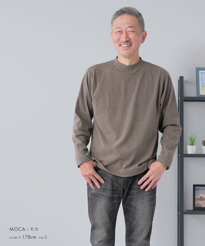 [AWC] 両面起毛スムース モックネック カットソー