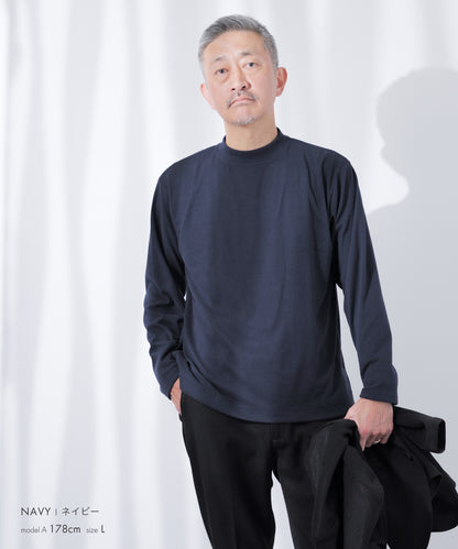 [AWC] 両面起毛スムース モックネック カットソー