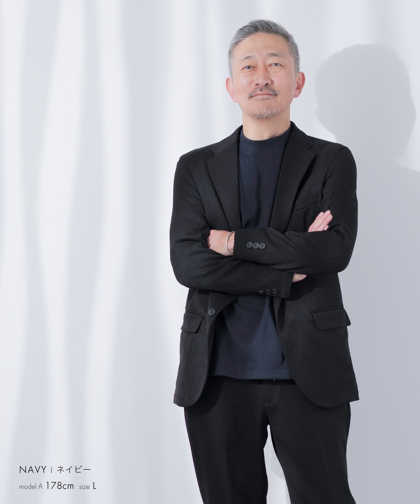 [AWC] 両面起毛スムース モックネック カットソー