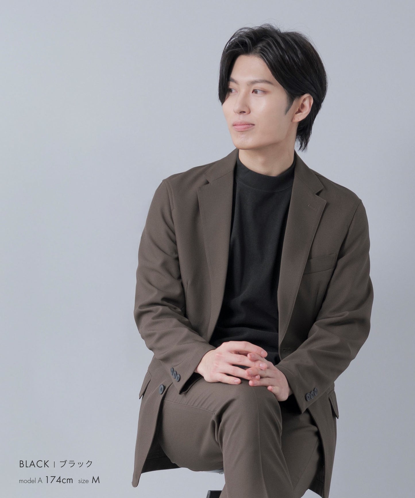 [AWC] 両面起毛スムース モックネック カットソー