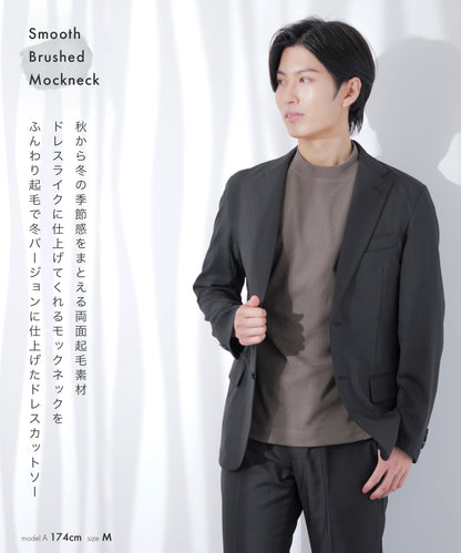 [AWC] 両面起毛スムース モックネック カットソー