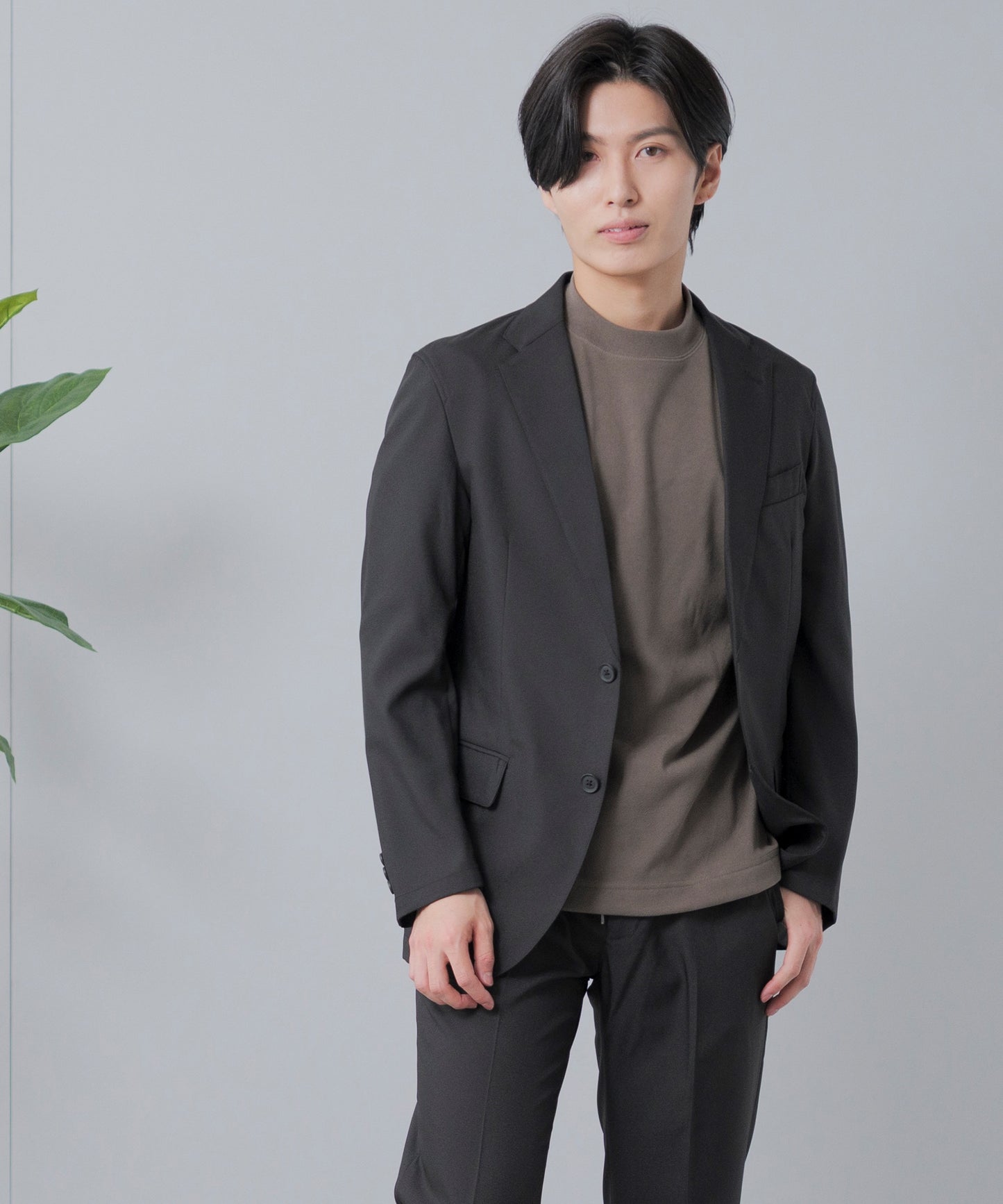 [AWC] 両面起毛スムース モックネック カットソー