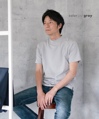 [AWC] ジャケット専用 メランジ調 モックネックドレスTシャツ
