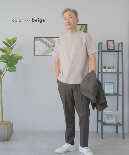 [AWC] ジャケット専用 メランジ調 モックネックドレスTシャツ
