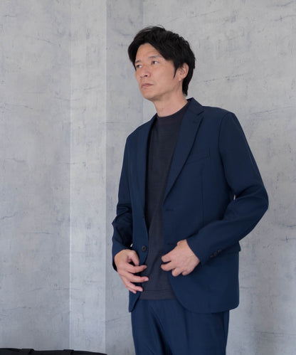 [AWC] ジャケット専用 メランジ調 モックネックドレスTシャツ