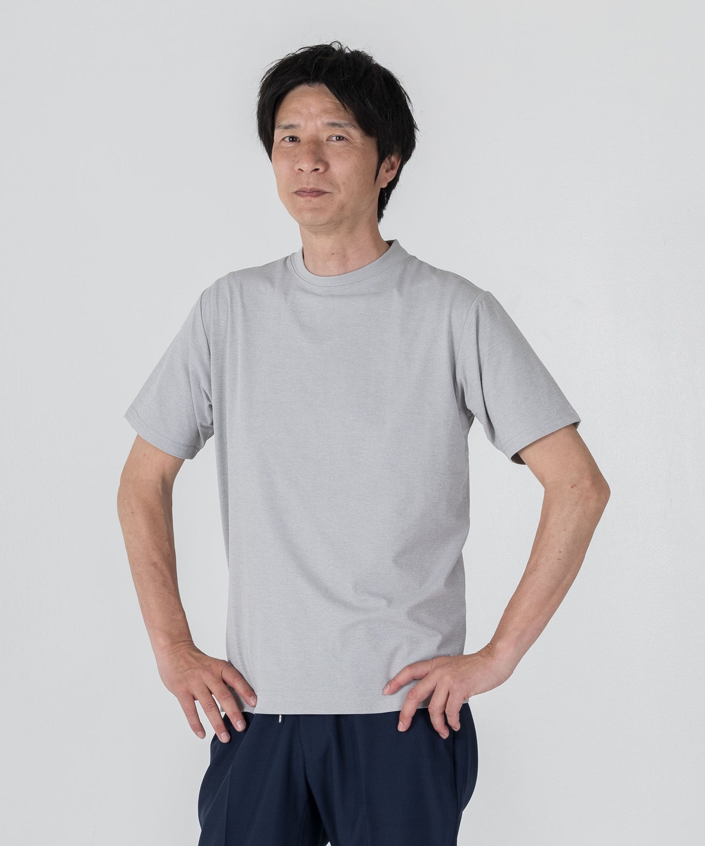 [AWC] ジャケット専用 メランジ調 クルーネックドレスTシャツ