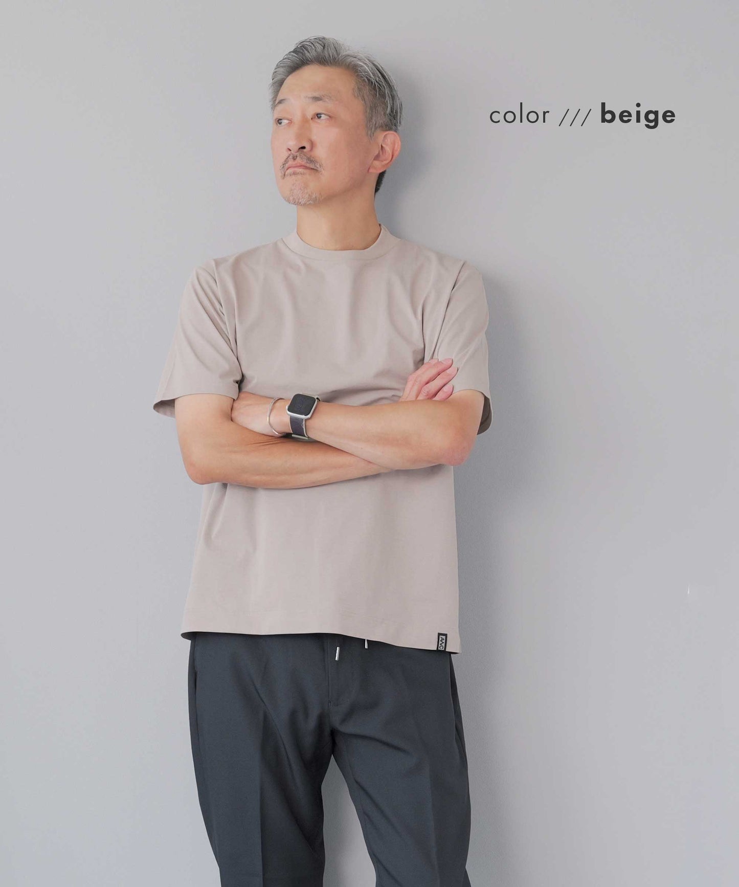 [AWC] ジャケット専用 メランジ調 クルーネックドレスTシャツ