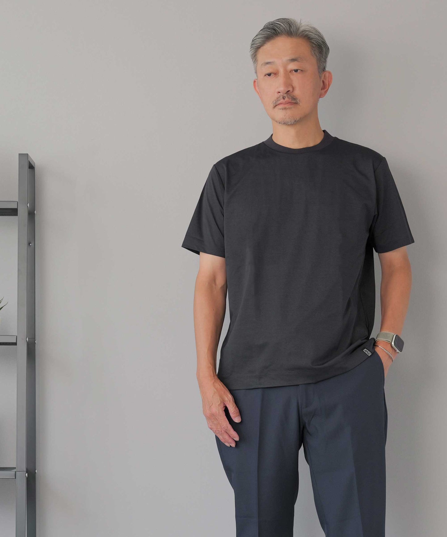 [AWC] ジャケット専用 メランジ調 クルーネックドレスTシャツ