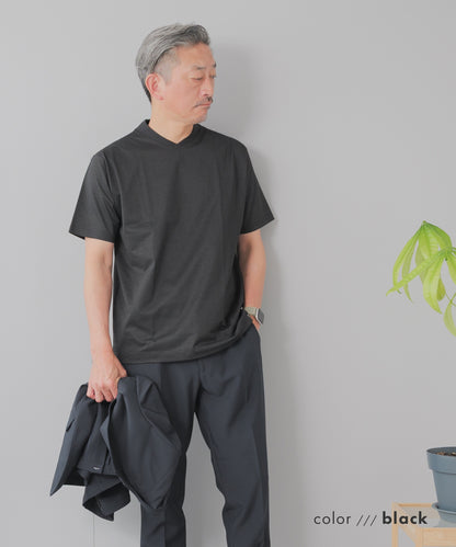 [AWC] ジャケット専用 メランジ調 VネックドレスTシャツ