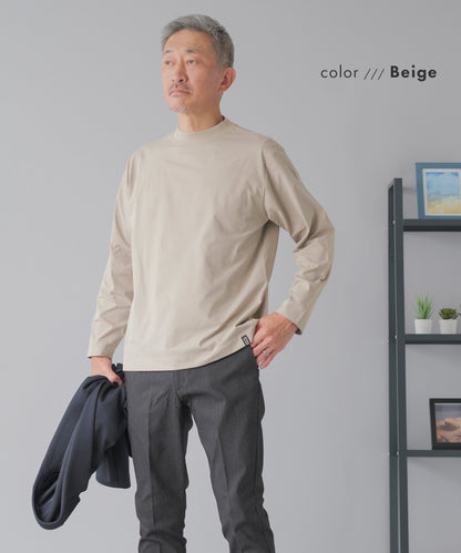 [AWC] ジャケット専用 メランジ調 モックネックドレスTシャツ -長袖