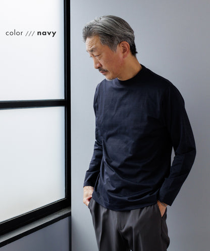 [AWC] ジャケット専用 メランジ調 モックネックドレスTシャツ -長袖
